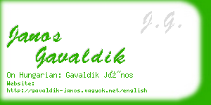 janos gavaldik business card